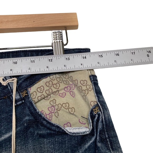 Luxirie by LRG Baby Heart Camo Bootcut Distressed Stretch Flared Jeans 26 NWT - Picture 4 of 12